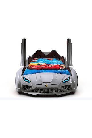 Lambo - Kapıları Açılır Arabalı Yatak - Koltuklu, Beyaz Tek Kişilik