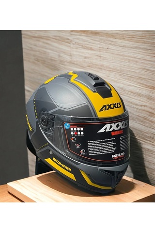 Axxis Draken S Sonar C3 Kapalı Motosiklet Kaskı Mat Sarı