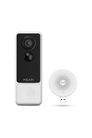 B1 Kablosuz Wi-fi Şarjlı Akıllı Görüntülü Kapı Zili 2k 3mp, Ip65, 5200mah, Zil Sesi Ünitesi Dahil