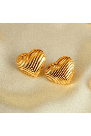 Sones Opk Ge907 1 Çift Vintage Kalp Küpe Geometrik Kişiselleştirilmiş Basit Paslanmaz Çelik Küpe