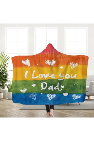 Homyl Kapüşonlu Battaniye Giyilebilir Şal Yatakhane Uyuklama Baba 150x200cm Çok Renkli