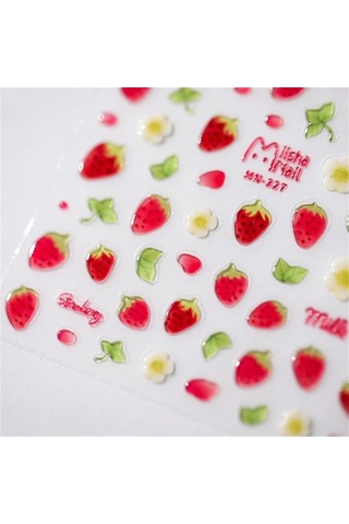 Flybuy 1 Adet 5d Kawaii Jöle Çilek Tırnak Etiketleri Karikatür Meyve Tasarımlar Ms483