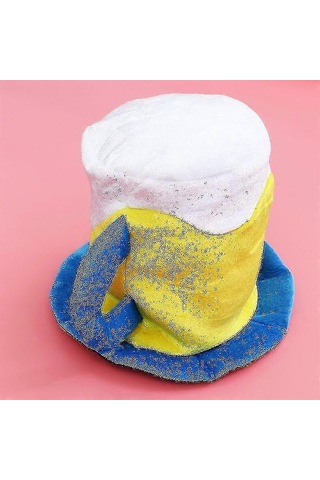 Karnaval Bira Bardağı Şeklinde Şapka Dekorasyonu Dekoratif Başlık Peluş Bira Bardağı Şapka Başlığı Parti Sahnesi İçin Dekoratif Aksesuar Diğer