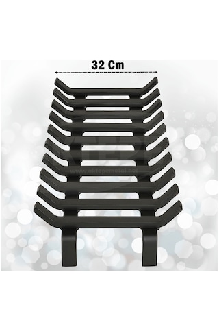 60 Cm X 32 Cm 10 Çubuklu Ekstra Şömine Izgarası Dar Gözlü Izgara