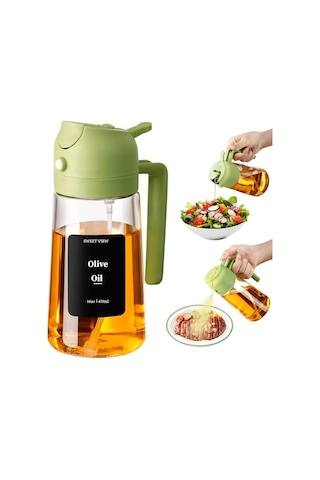 Yağ Püskürtme Şişesi, 470ml 2'si 1 Arada Cam Zeytinyağı Püskürtme Ve Dökme Makinesi, Mutfak, Hava Fritözü, Y Genel