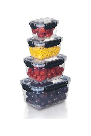4'lü Master Dikdörtgen Saklama Kabı 550 ML - 1000 ML - 1800 ML - 3000 ML 001