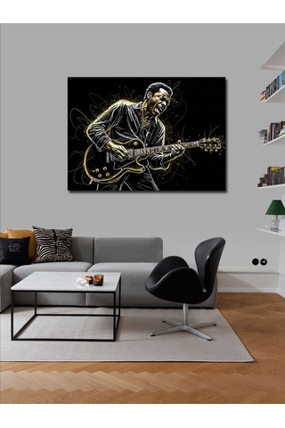 Kanvas Tablo Elektrikli Blues Gitarist