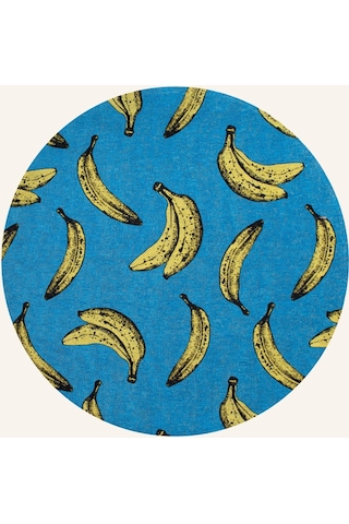 Louis De Poortere Pop Banana Kaymaz Tabanlı Modern Halı Pet Malzeme Zemin Isıtma Uyumlu Shaggy Halı Kırmızı 240 X 240 Cm