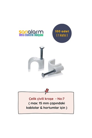 Oltra - Kablo Kroşe Çelik Çivili No:7 100'lü Paket