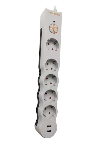 Tunçmatik Powersurge 5+ Usb Girişli Akım Korumalı Priz Tsk5015 1