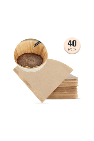 Fosenze 2-4 Kişilik V02 Konik Filtre Kağıdı, Drip Kahve Makinesi İçin Ahşap Malzeme, 161x120mm Boyut Diğer
