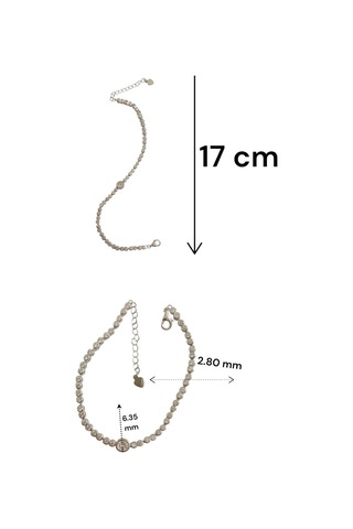 925 Ayar Gümüş Su Yolu Bileklik - Zirkon Taşlı, Orta Taşlı, Şık Ve Zarif Kadın Bileklik 7,60 Gr. Gümüş