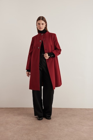 Aker 24aw08579112 Büyük Beden Kaban 24aw08579112 018 Bordo Bordo