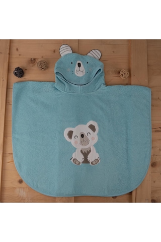 Sevimli Koala Desenli Kapüşonlu Bebek & Çocuk Panço Havlu Standart