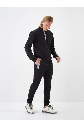 Xint Siyah Pamuk Dokulu Slim Fit Sweat Pantolon 380213