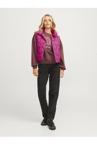 Jack & Jones Kadın Düz Renk Kolsuz Yelek - Sena Fuchsia Red Çok Renkli