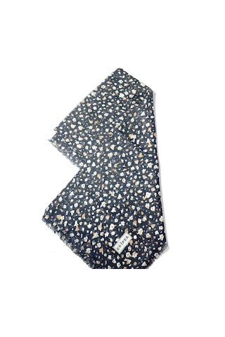 Saçaklı Pamuk Tülbent - 05504 - 95 X 95 / Siyah,taş - 01 Siyah,taş - 01