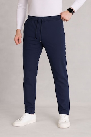 Bürke Erkek Lacivert Beli Lastikli Bağcıklı Duble Paça Jogger Pantolon