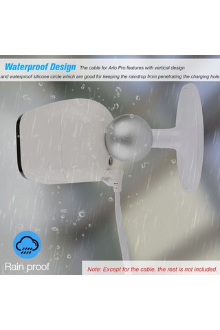 Neevoyu Arlo Pro/pro 2/go/light İçin 9 Metre Su Geçirmez Pvc Düz Güç Kablosu Şarj Üstü Yok