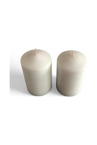 İkili Bar Mum Beyaz Beyaz