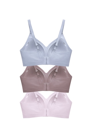 Cottonill Seamless Bra - Aurea Lazer Kesim Dikişsiz Kontur Detaylı Balensiz Kadın Sütyen 3'lü Paket Çok Renkli