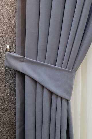 Gri Fon Perde Nubuk Kumaş Gri