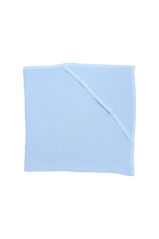 Ezh 1207 %100 Pamuklu 4 Kat Bebek Banyo Havlusu 92 x 82 CM Mavi