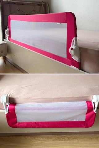Wellgro Littles 150 48 CM Yatak Bariyeri Çocuk Yatak Korkuluğu Pembe