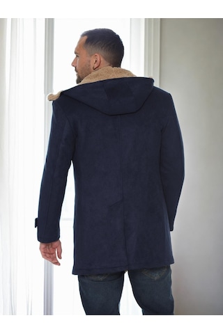 Plt9399 Dewberry Süet Görünümlü Erkek Palto-lacivert Lacivert