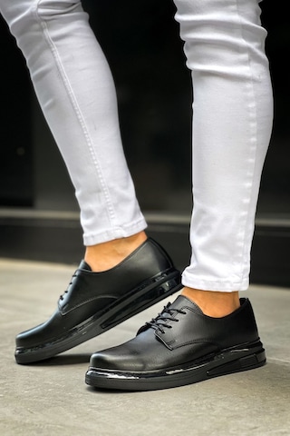 Roof Atelier Erkek Siyah Bağcıklı Casual Günlük Ayakkabı - 2403 - Fst Siyah