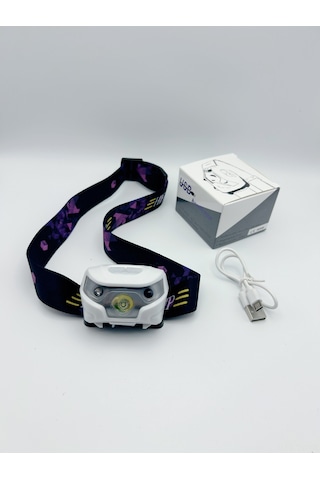 Teltree Fishing Odaklı Entegre Sensörlü Led Baş Feneri - 5w 1200mah Li-pil, 10 Saat Süreç, 100-200m Mesafe, El-işsiz Kullanim Beyaz