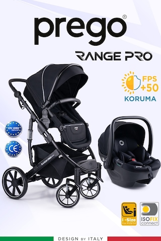 Prego Range Pro Portbebeli i- Size Sertifikalı Travel Bebek Arabası - UPF 50 + UV Korumalı