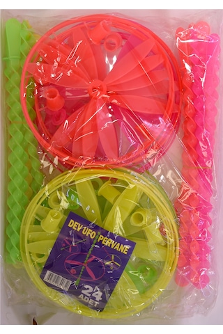 Uçan Pervane Daire Ufo Fırfır Büyük Fırıldak 24 Adet Oyuncak 20cm