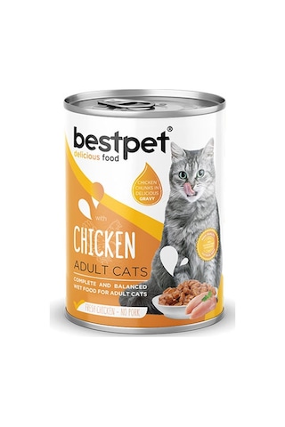 Bestpet Parça Etli Tavuk Etli Yetişkin Kedi Konservesi 24 Adet 400 Gr 243-20015.04