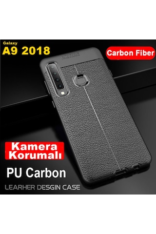 Galaxy A9 2018 Kilif Deri Desenli Kamera Korumali Silikon 493896154