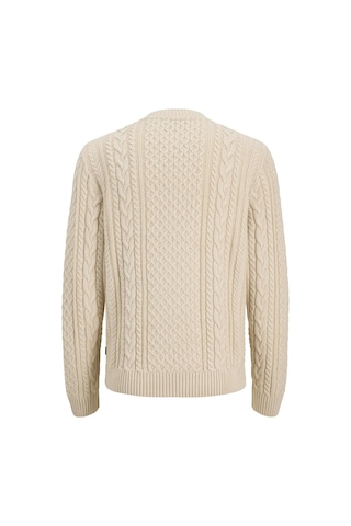Jack & Jones Jprblucallum Cable Knıt Crew Neck Krem