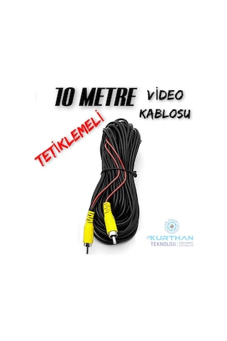 10 Metre Araç Kamerası Video Kablosu Tetiklemeli Rca Soket