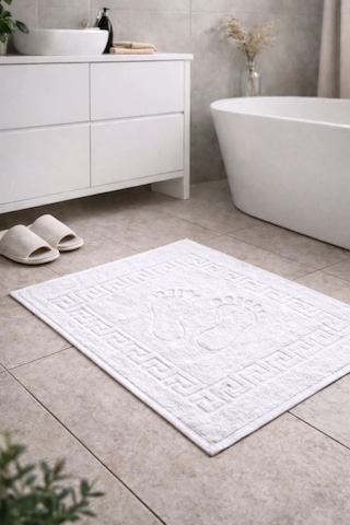 Banyo Ayak Havlusu - Pamuklu, Emici Ve Yumuşak Dokulu 50 X 70 Cm Beyaz