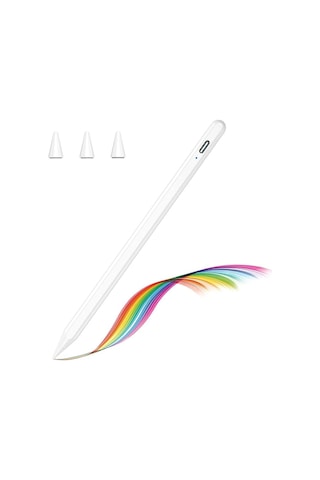Apple Uyumlu iPad 10.9 10.nesil Eğimle Çizim Kalınlığı Değişen Stylus Kalem 3 Adet Yedek Uç
