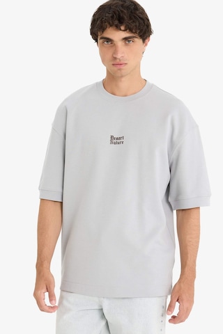 Defacto Loose Fit Bisiklet Yaka Baskılı Kısa Kollu Tişört E9550ax25augr253 Gri