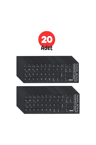 Mn6 Mtrq Türkçe Q Klavye Sticker/20 Adet-silinmez-laptop Pc Uymlu/türkçe Q Sticker