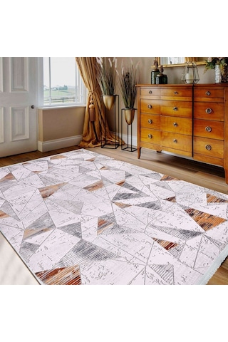Çam Halı Crea Plus Stone Roxanne 17169 Gri Taba Modern Desenli Makine Halısı