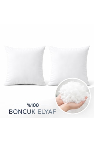 2'li Ultra Dolgun Elyaf Kırlent İçi Yastık , Yıkanabilir 50x50