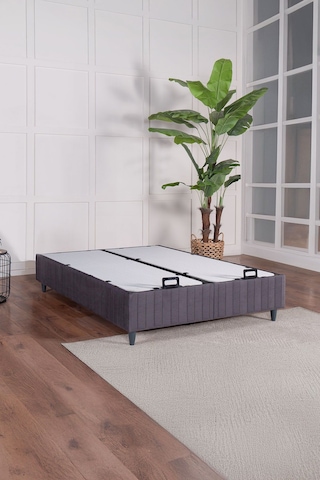 Premium Bamboo Sleepy Üçlü Set Gri Baza Başlık Yatak 150 x 200