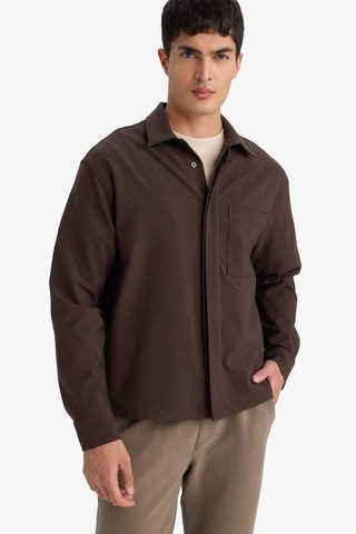 Defacto Poplin Gömlek G6253ax25wnbn337 Kahve-bn337