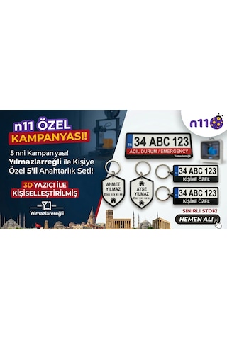 Kişiye Özel Plaka Anahtarlık - 3d Baskı İsimli Araç Plaka Anahtarlık Çok Renkli 5li Set