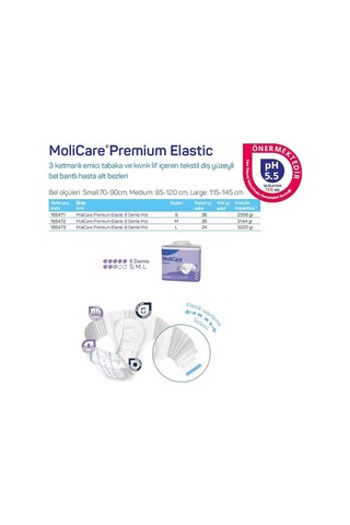 Molicare 8 Damla Belbantlı Hasta Bezi Small 26 Adet-3 Paket S