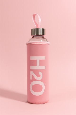 Kılıflı Cam Matara 500 Ml Pembe