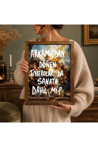 Bk Gift Vintage Klasik Sanat Esprili Sözlü Masif Ahşap Çerçeveli Dekoratif Tablo - 5