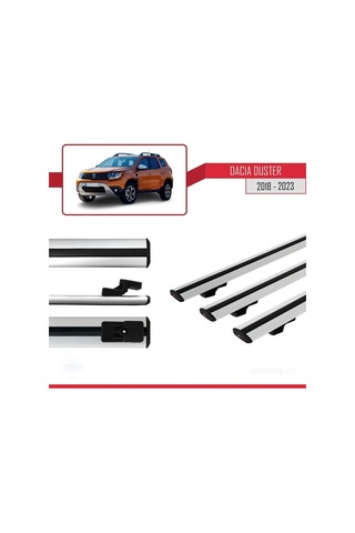 Dacia Duster 2018-2023 Arası İle Uyumlu Basic Model Ara Atkı Tavan Barı Gri 3 Adet
